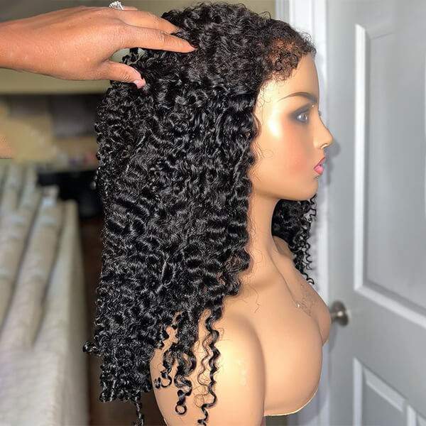 Realistic Kinky Curly 5X5 Lace Closure Wig With Natural 4C Curly Hairline For Women 2023