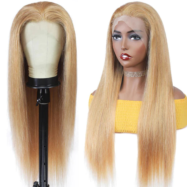 27 Honey Blonde Straight 13x4 Lace Front Wig