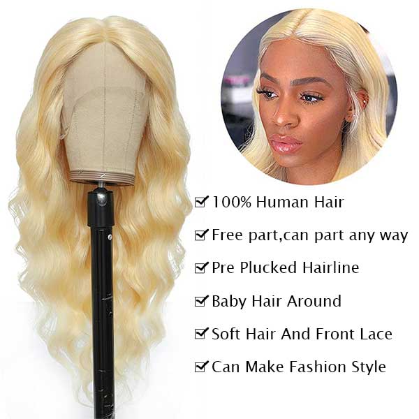 Alipop Hair 613 Blonde Body Wave Human Hair 13x6 Lace Front Wig
