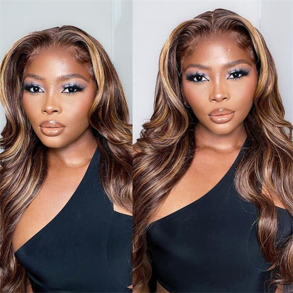 Alipop 360 Lace Front Wig Body Wave Honey Blonde Highlights Wig