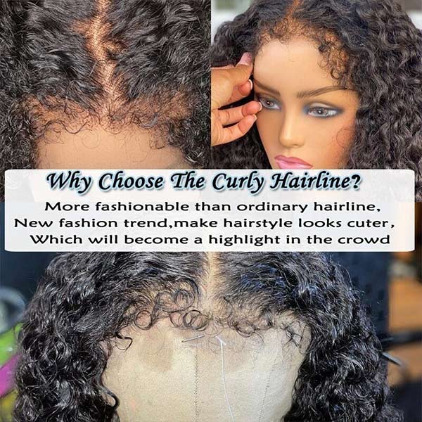 4C Edges|Kinky Edges Curly Undetectable Lace Closure Short Bob Wigs 100% Human Hair