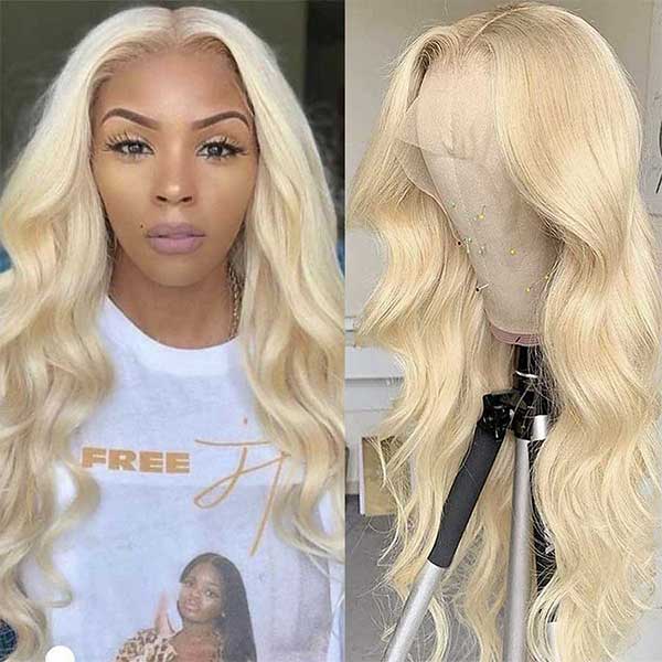 Alipop Hair 613 Blonde Wig Body Wave Wig T Part Lace Wig 150% Density Transparent Lace Wig