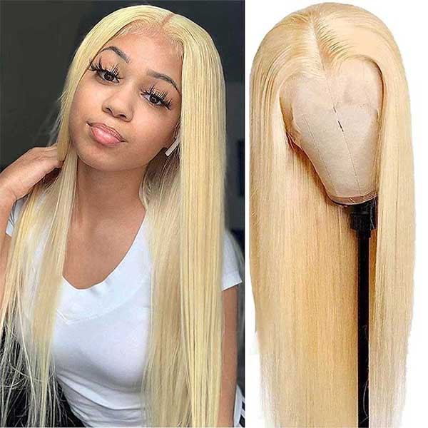 Alipop Hair 613 Blonde Wig Straight T Part Lace Wig Human Hair Transparent Lace Wig