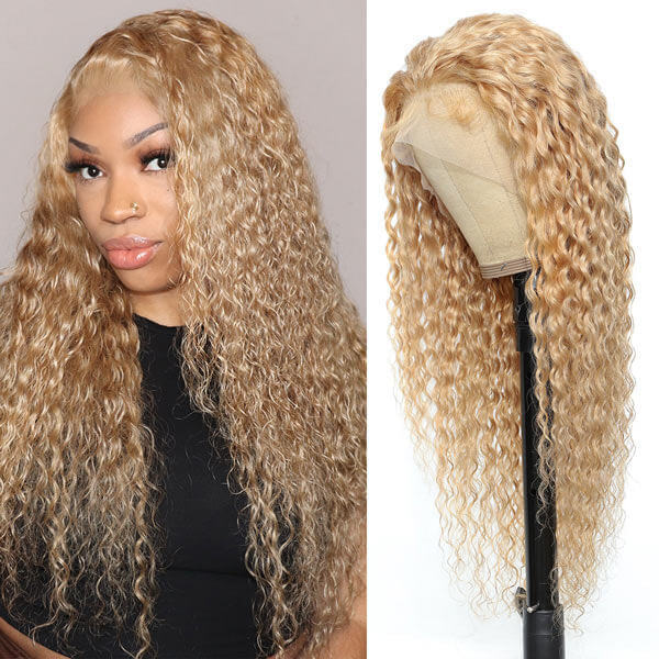 Honey Blonde Deep Curly 13x4 Lace Front Wig
