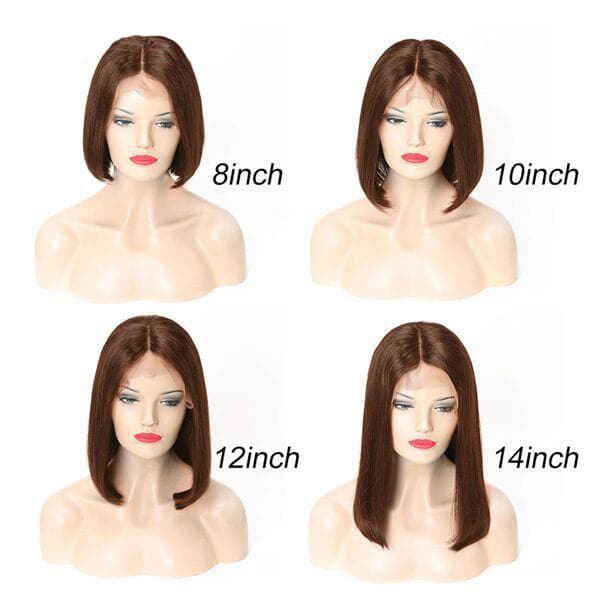 Alipop Straight Bob Wig Brown Color 4X4 Closure Lace Wigs Pre Plucked Human Hair Wigs