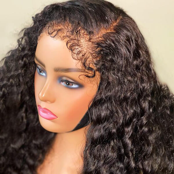 4C Edges | Water Wave Kinky Edges Free Parting 13x4 Undetectable Lace Front Wig
