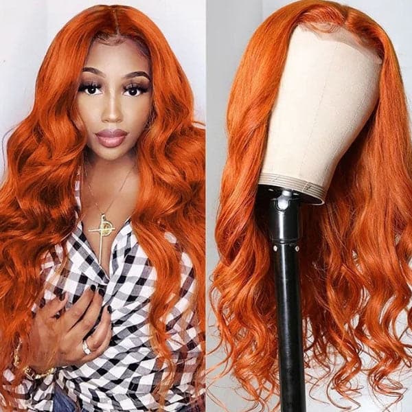 Alipop Ginger Orange 4x4 Lace Closure Wig Body Wave Ginger Wig Human Hair Wigs