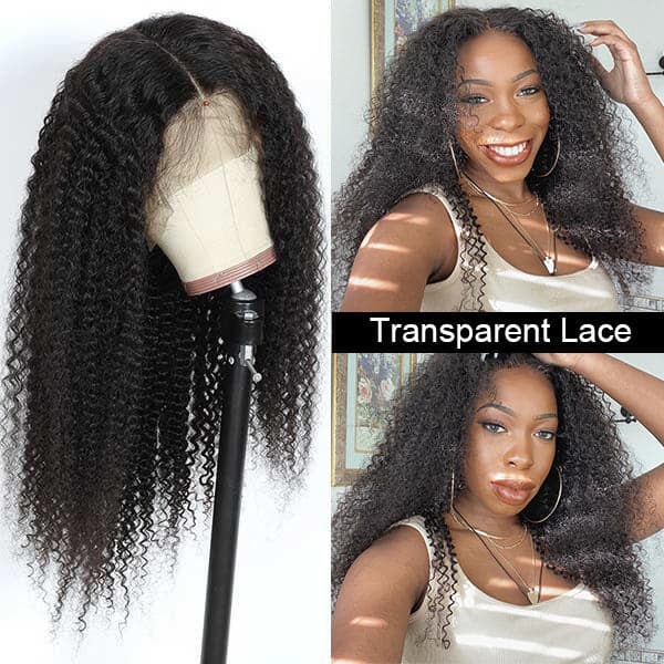 Alipop T Part Lace Wig Glueless Lace Kinky Curly Human Hair Wigs