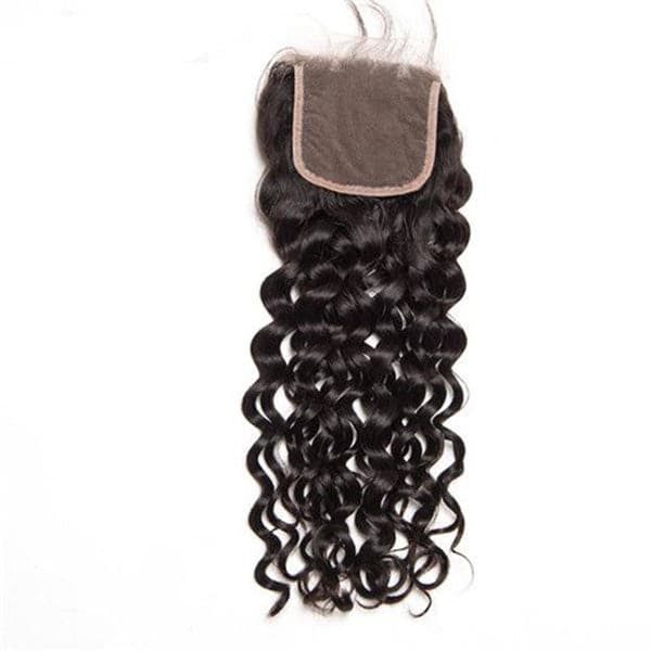 Alipop Water Wave 3 Bundles with Closure 100% Virgin Wet and Wavy Hair Bundles With Lace Closure Natural Color