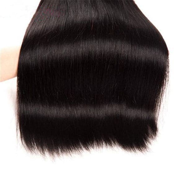 Alipop Hair Straight Hair 4 Bundles with Lace Closure Virgin Remy Hair Weave 100% Unprocessed Human Natural Color