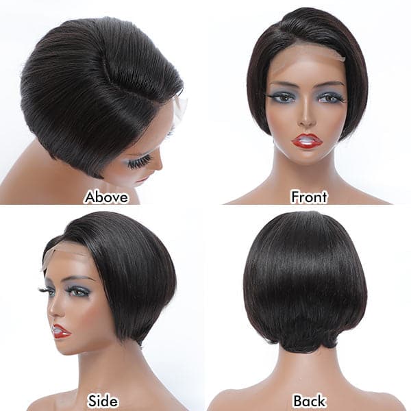 Alipop Short Bob Wig Pixie Cut Wig Straight Lace Closure Wigs For Black Women
