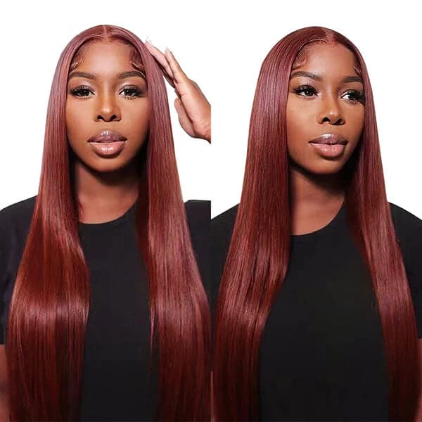 Reddish Brown 13x4 Straight Lace Front Wig