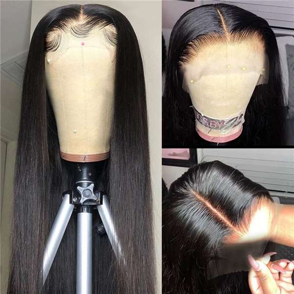 Straight  Hair T part Lace Front Wigs Human Hair with Natural Hairline
