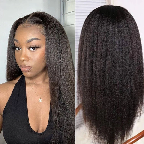 Alipop Kinky Straight 13x6 Lace Frontal Wig Transparent Lace Wig 100% Human Hair Wigs