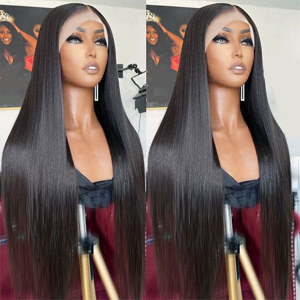 Alipop 13x6 lace front wig long straight pre-plucked human hair wig